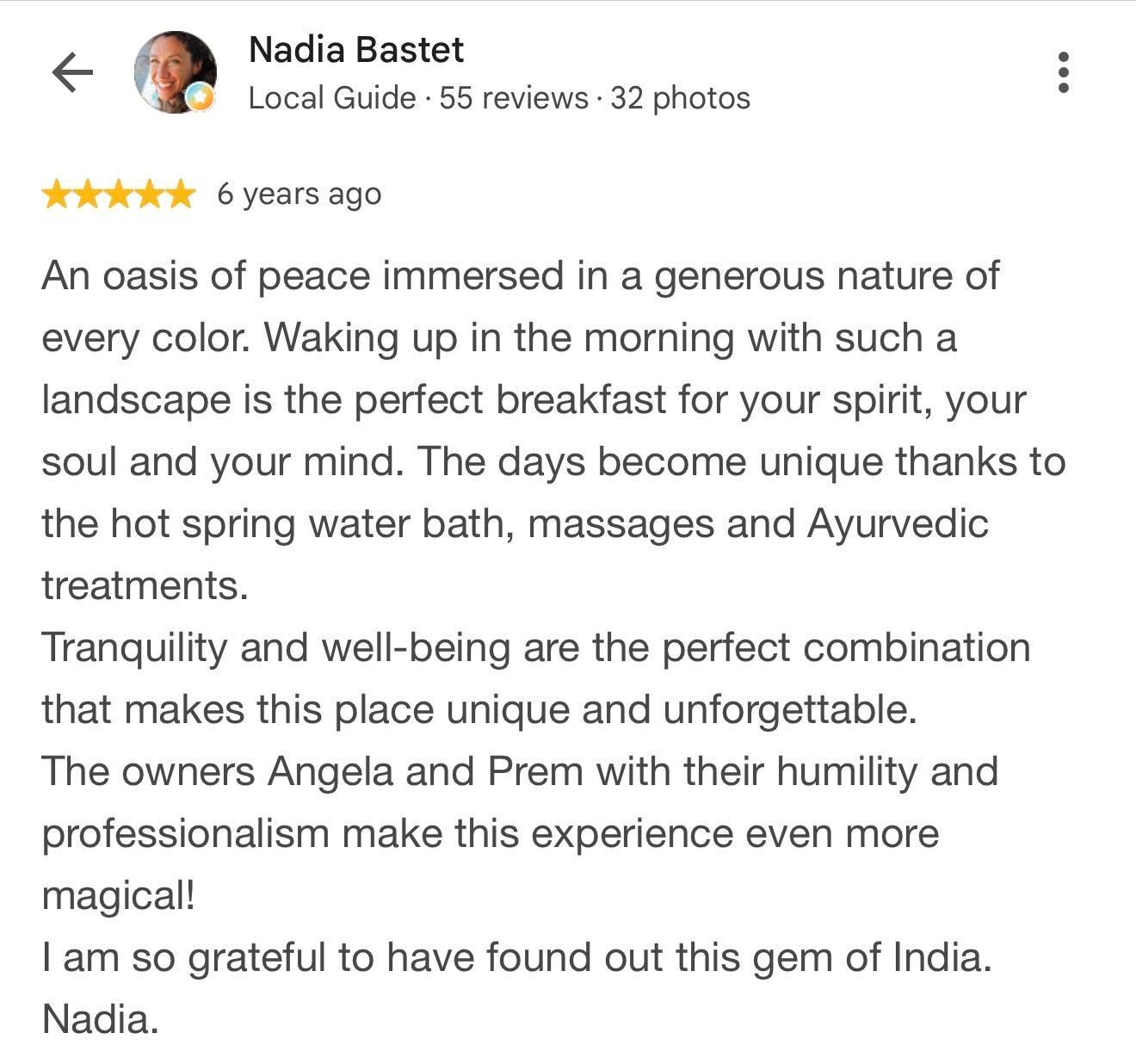 Guest review for Sandhya Hot Spring Healthcare